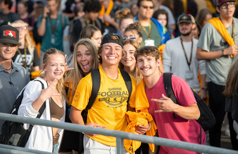 students in a crowd