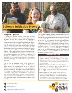 Fall 2021 Science Initiative Newsletter