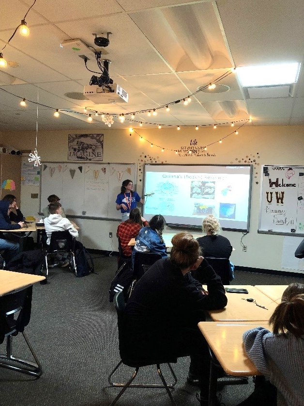 Students learning at Cheyenne Central psychology roadshow outreach