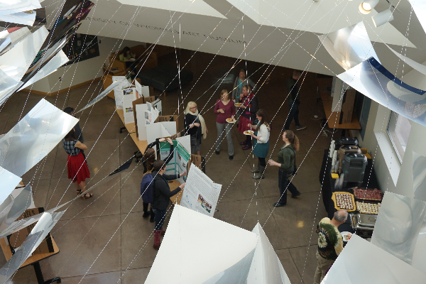 Aerial view of poster presentations