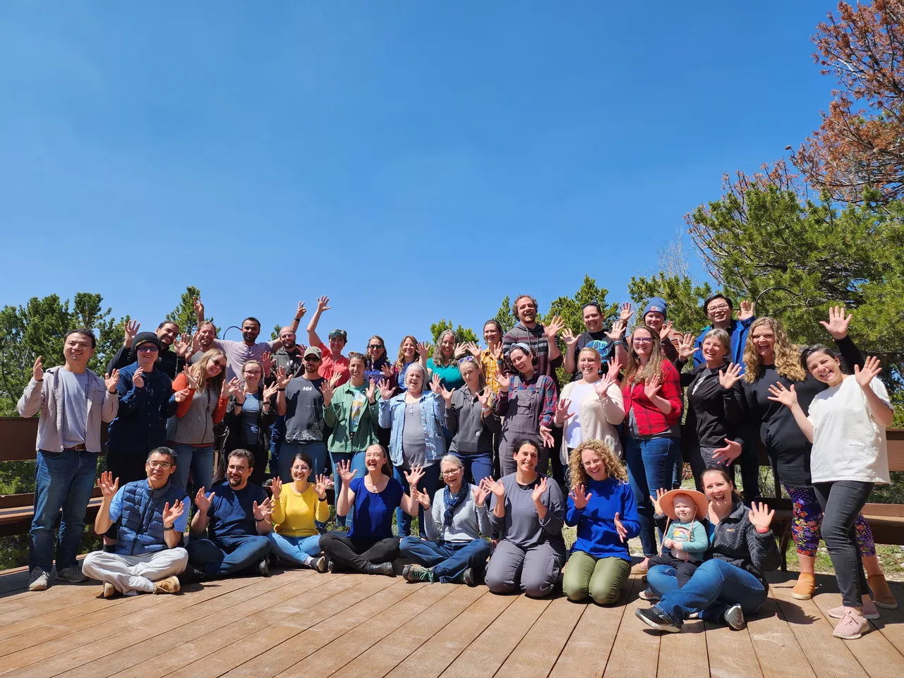 The college instructors completing the LAMP Summer Institute are pictured at Camp Sacagawea.