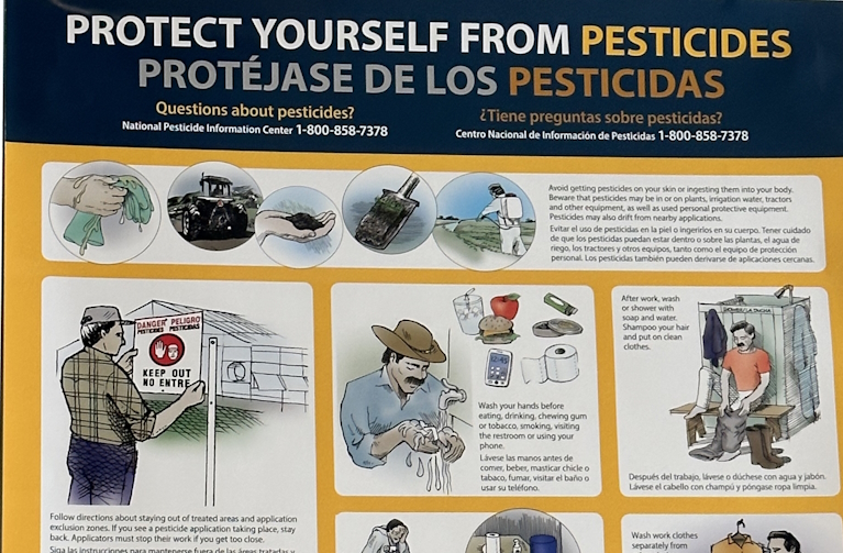 partial picture of poster on pesticides