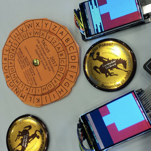 Buttons and screens used in a summer camp