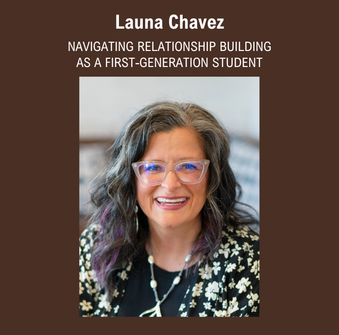 Image graphic featuring a photo of Launa Chavez, with the title of her presentation and a brief quote. 