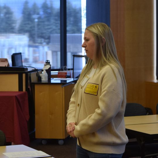 Angela Davis, a first-generation graduate student presenting at the 2023 National First-Generation College Student Celebration Day. 