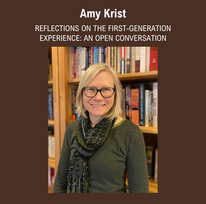 Image graphic featuring a photo of Amy Krist, with the title of her presentation and a brief quote. 