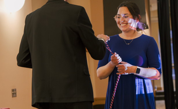 Image of SSS graduate RyeAnn Geschwell at the 2024 Student Recognition Dinner. 