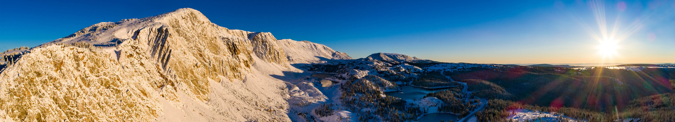 Mountain line and sunset.