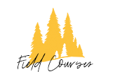 Trees outline and text that says field courses