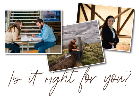 collage of students, studying at tables or outside