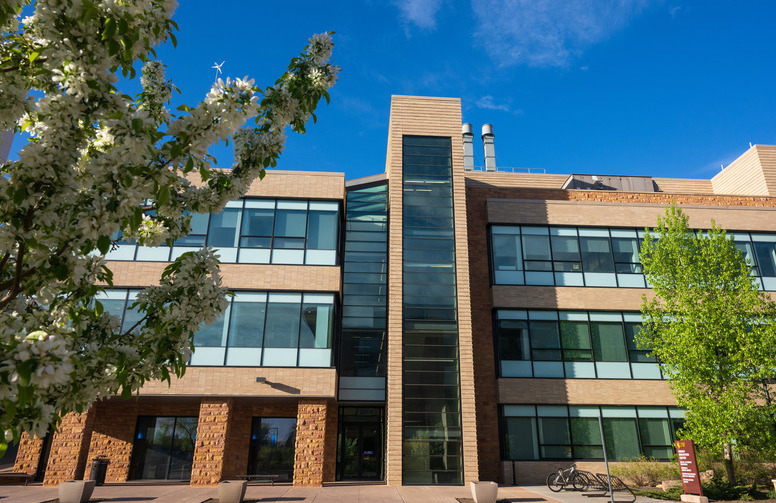 exterior of the energy innovation center front doors