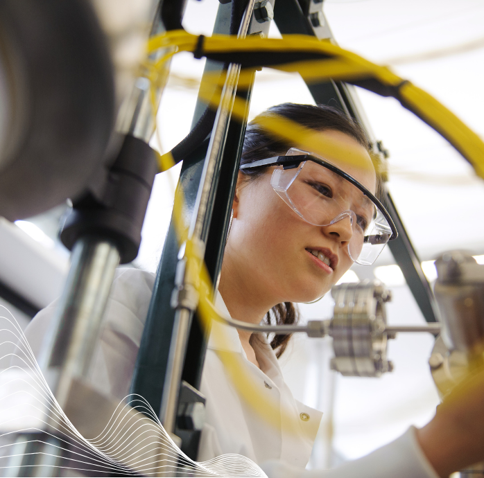 A student working in a laboratory
