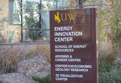 Directory sign outside of the Energy Innovation Center