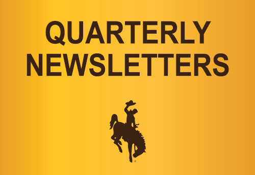 Gold background with the steamboat logo and text that says Quarterly Newsletter