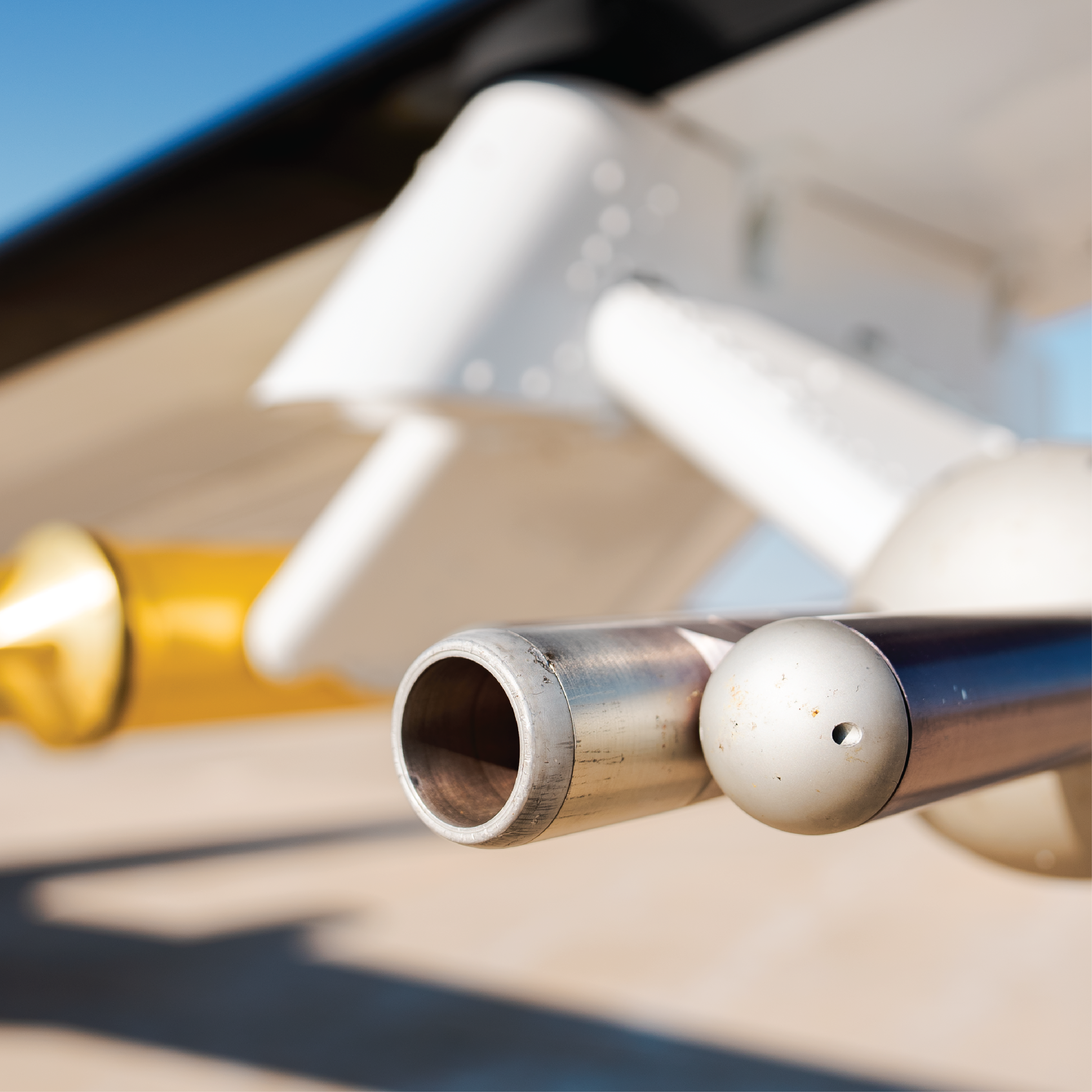 Close up of the air quality instrument on an airplane