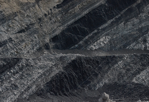 Coal Seams in an open pit mine near Kemmerer