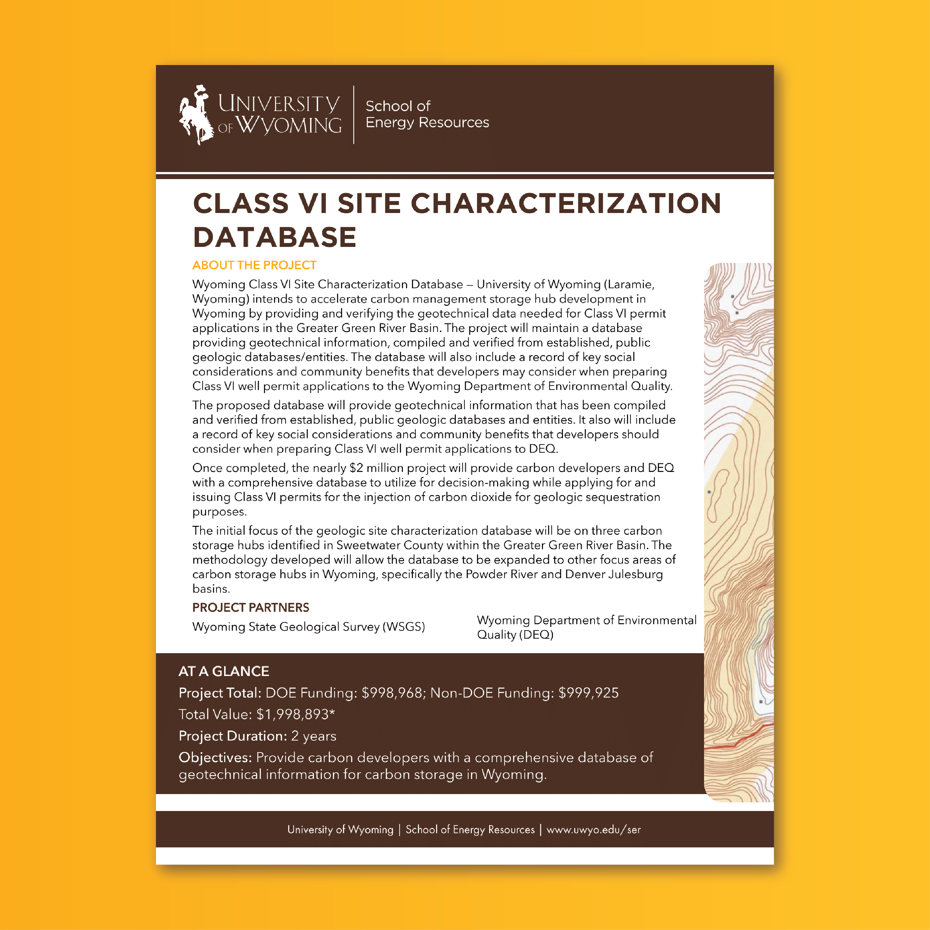 Cover of the Class VI Site Characterization Database Factsheet