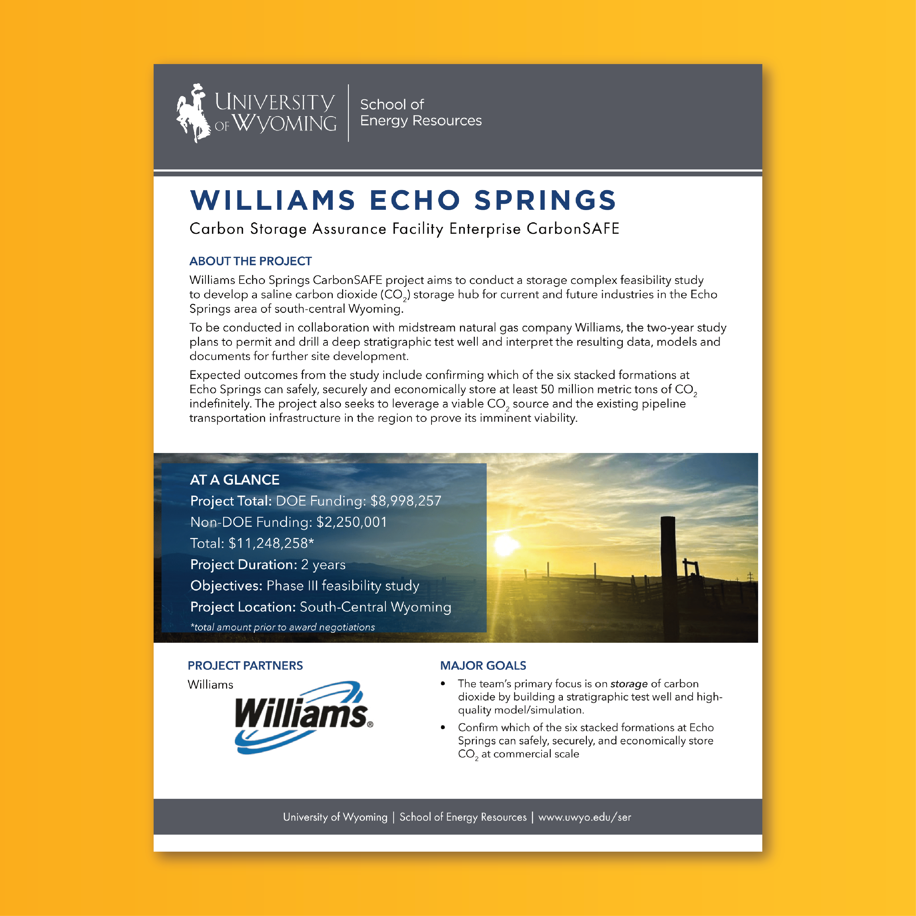 Cover of the Williams Echo Springs Factsheet