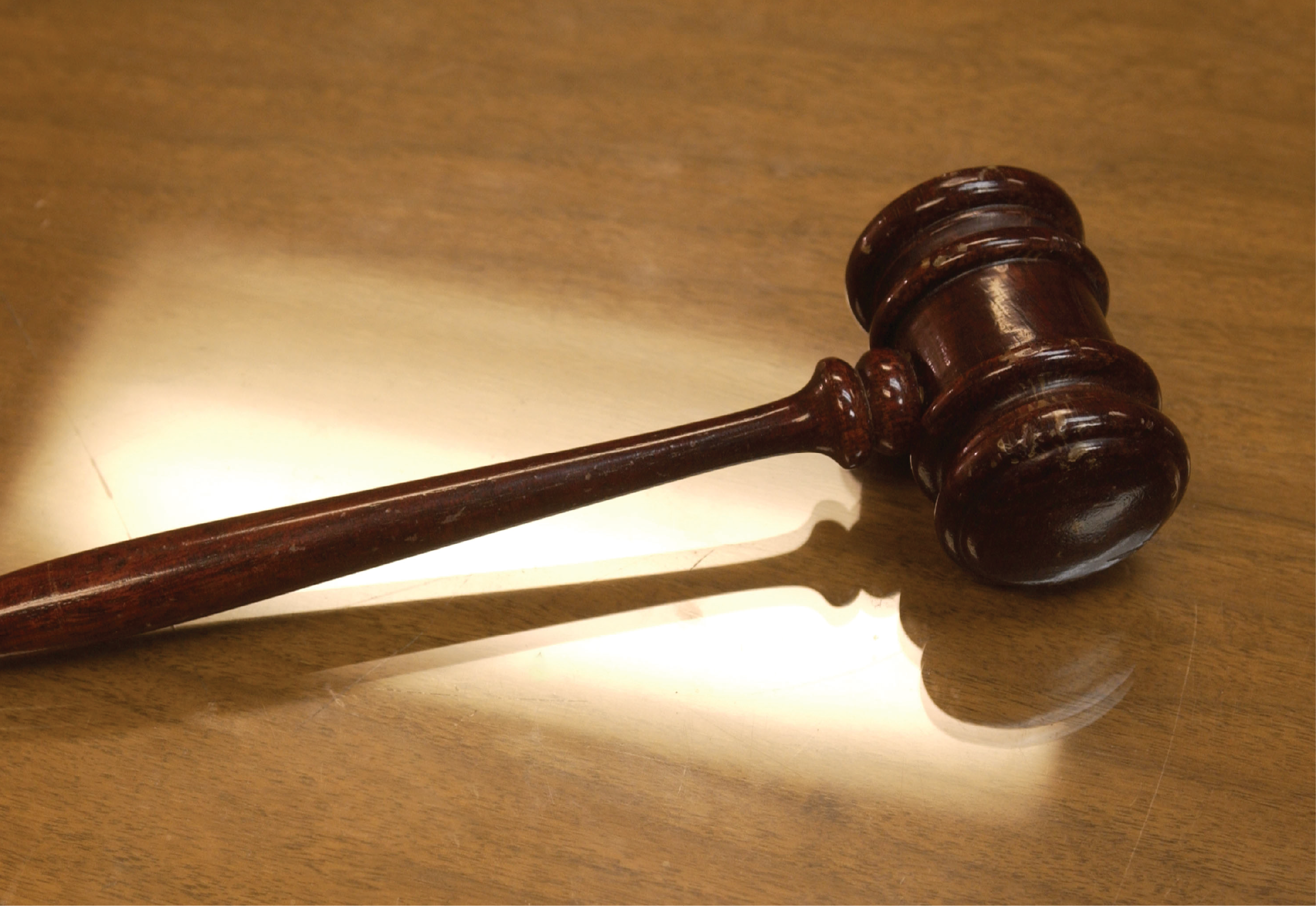 a gavel on a table