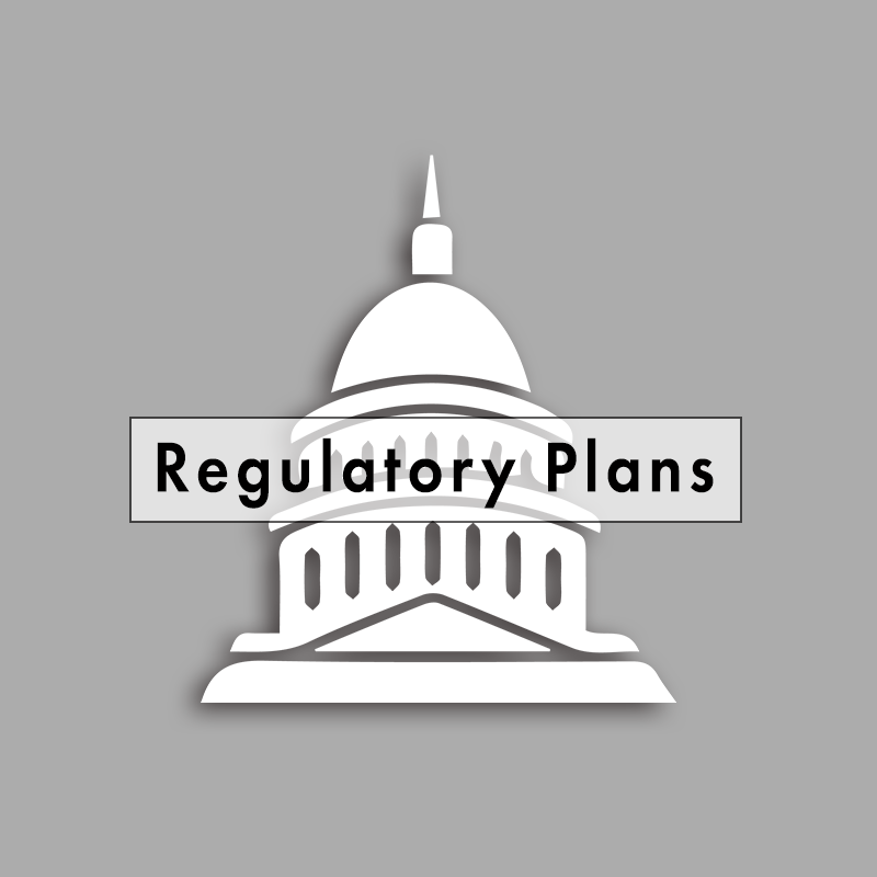capitol building icon and regulatory plans text