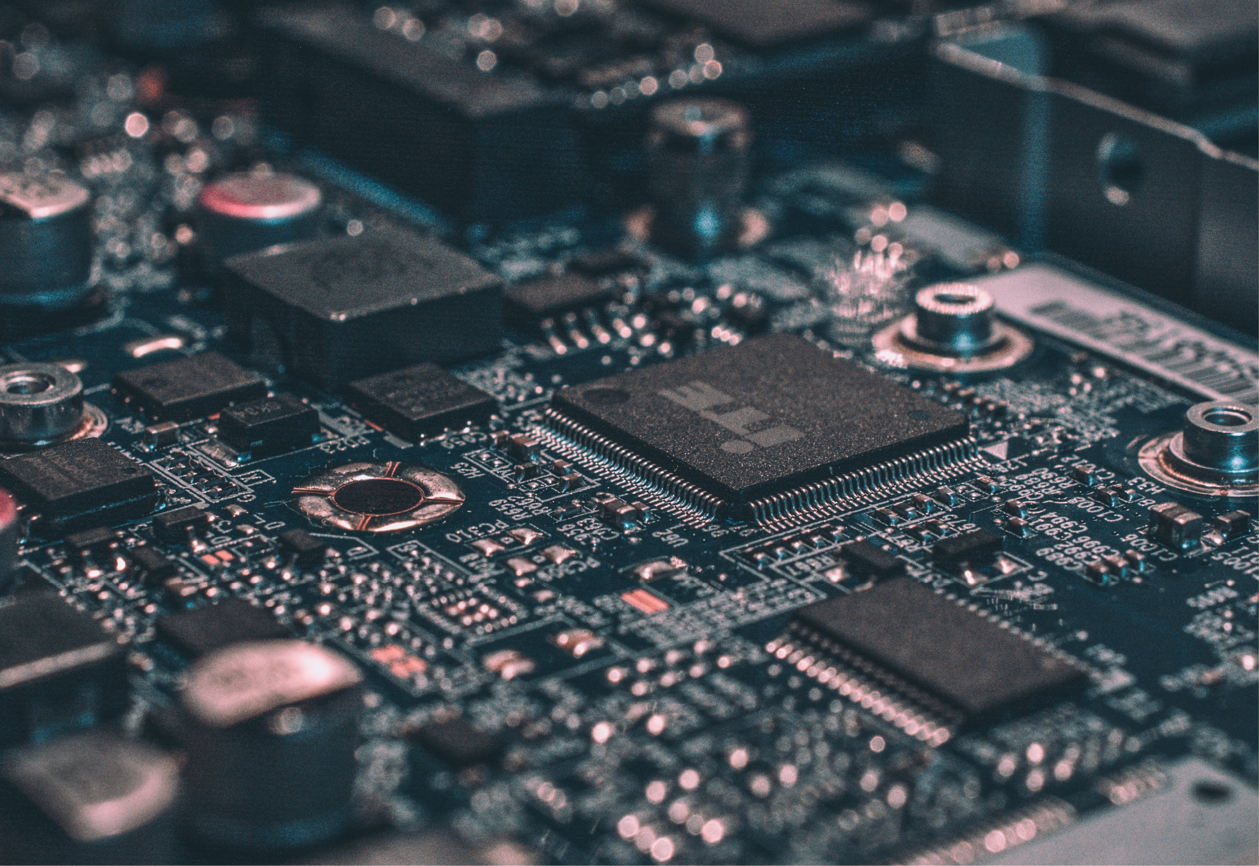 zoom in shot of a motherboard