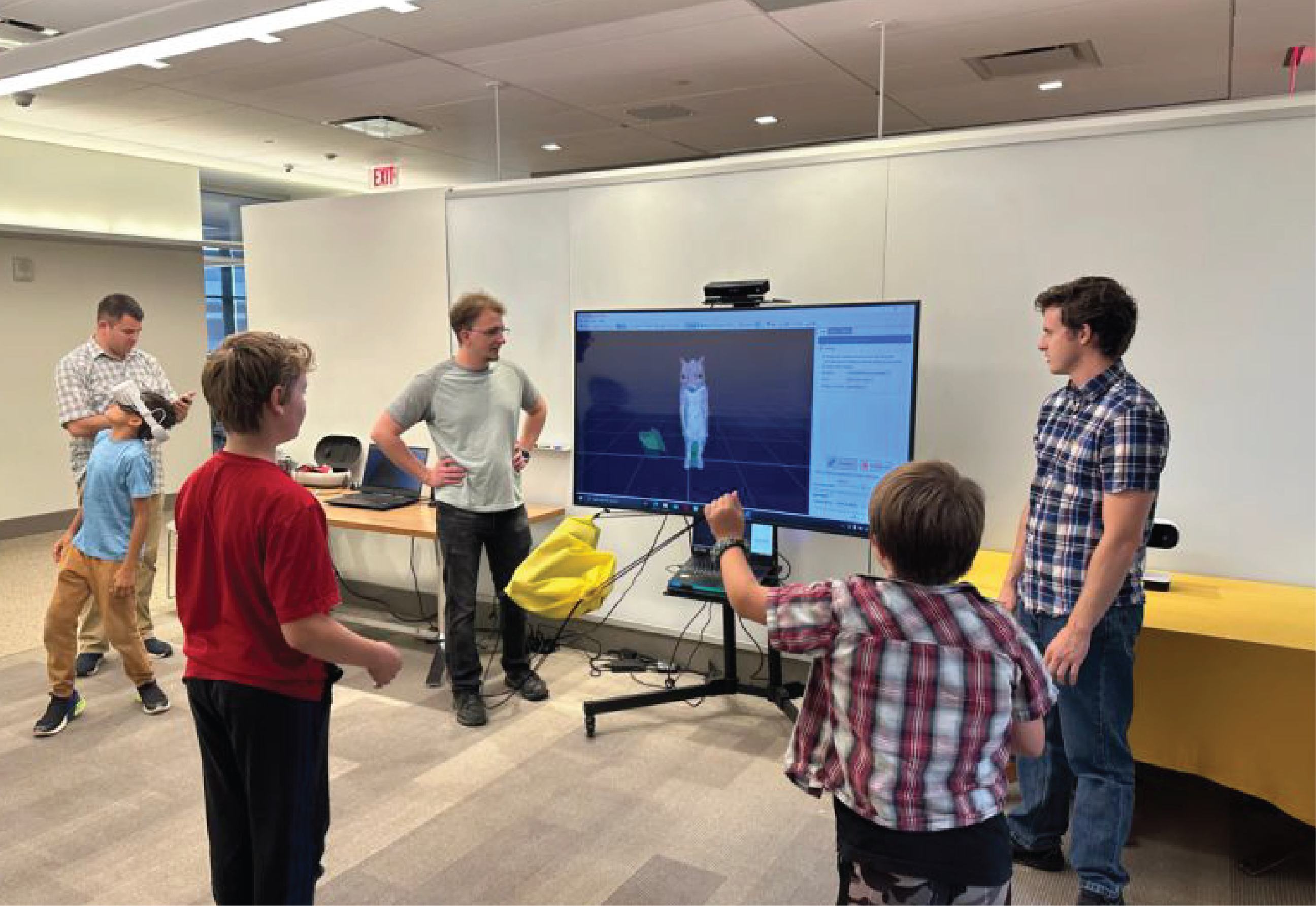 Viz team showcasing their tech to kids