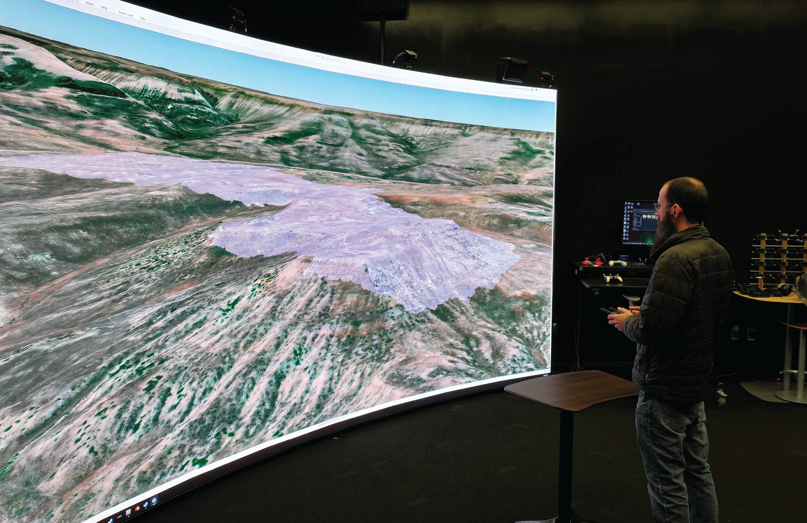 Director of Viz center using the large display screen