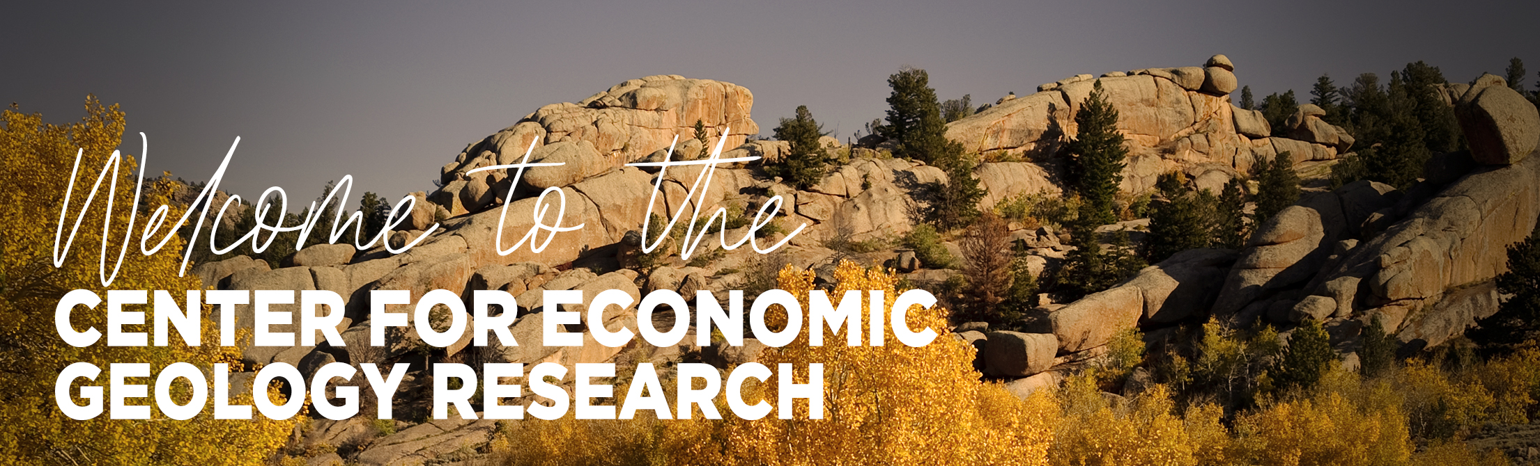 rocks with text that says Center for Economic Geology Research