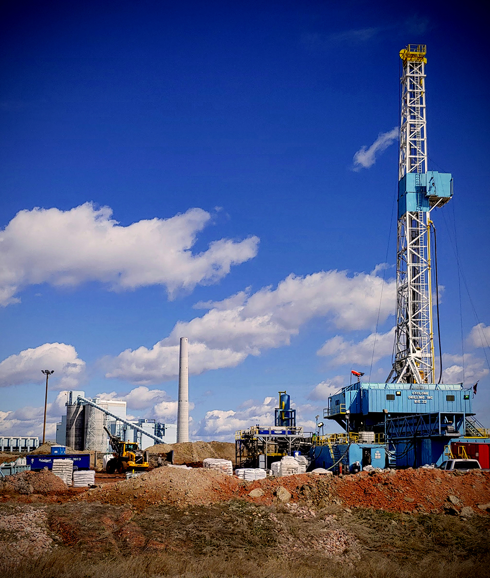 core pipes lined up on drill site