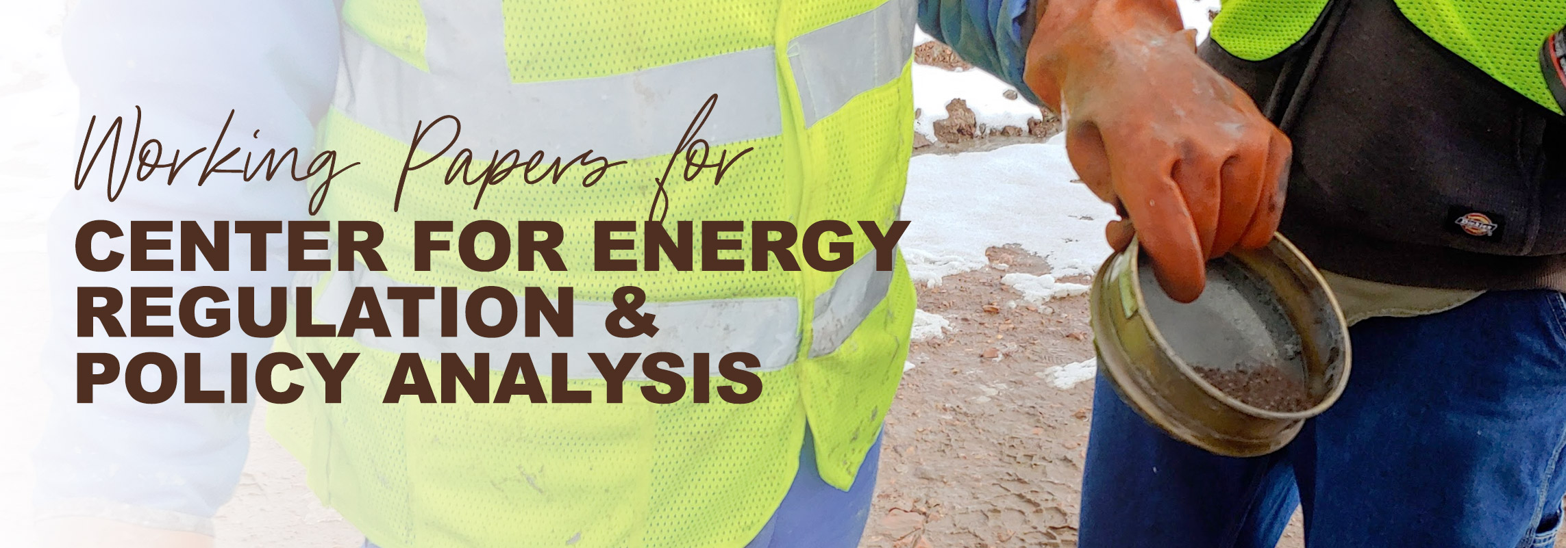 Working papers for the Center for Energy Regulation and Policy Analysis over researcher holding sample in field