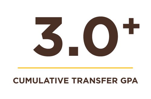 3.0+ Cumulative Transfer GPA graphic