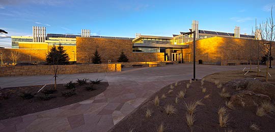 The Visual Arts building at sunset