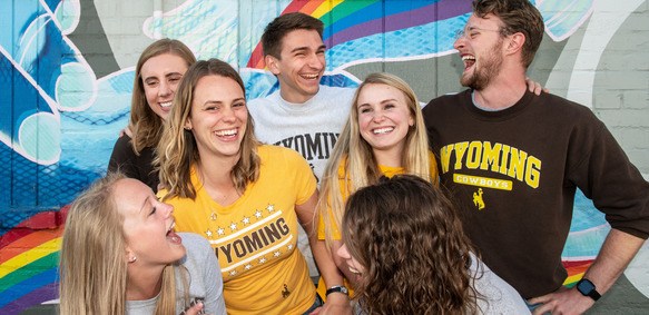 group of students laughing
