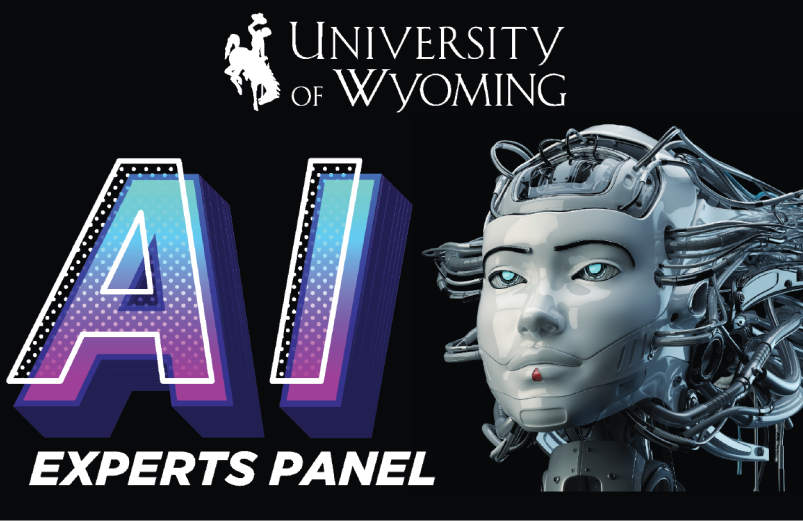 A banner with a generated image of a robot's head.