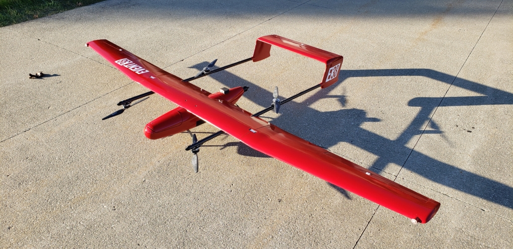 A large red drone.
