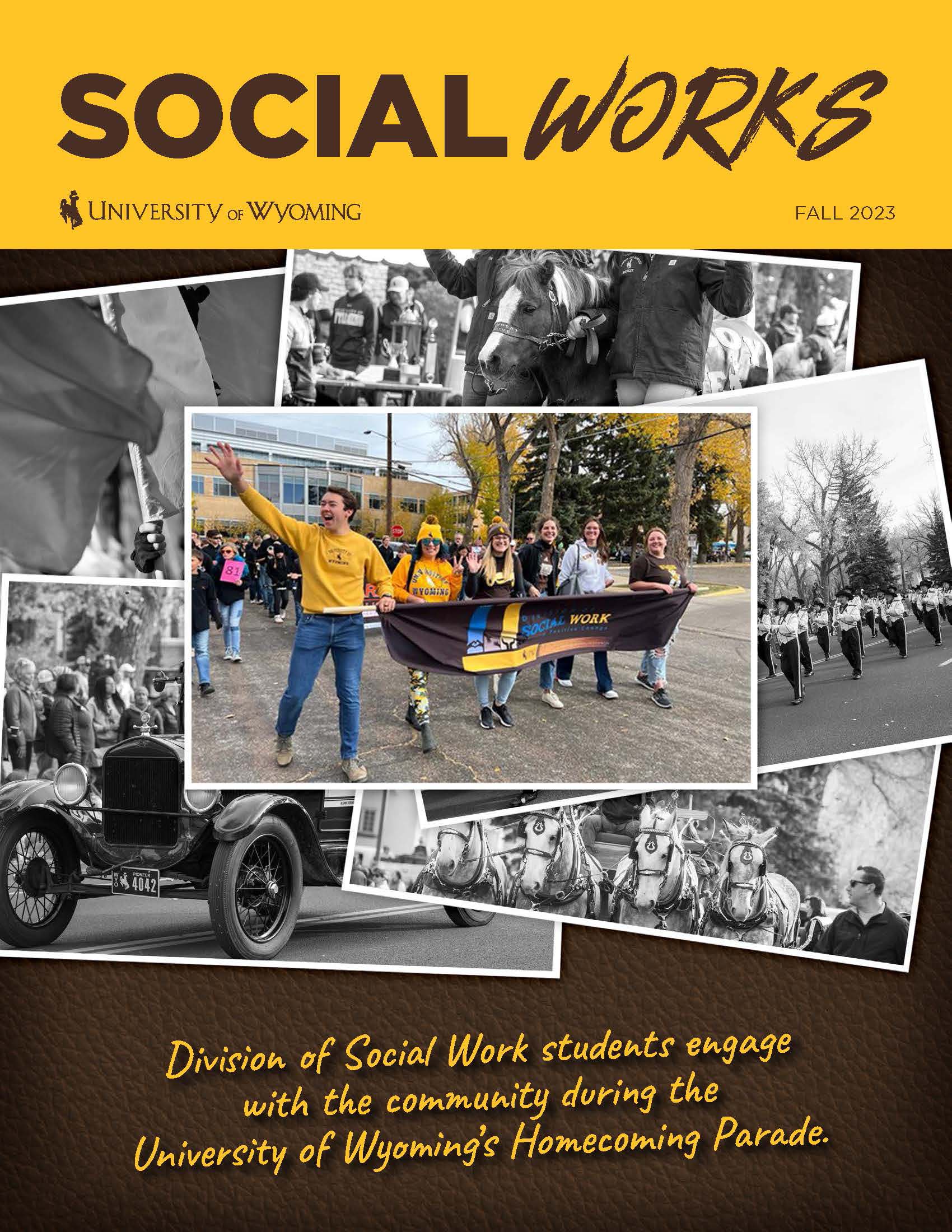 A cover image of a social work newsletter.