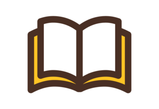 Icon of an open book in UW colors
