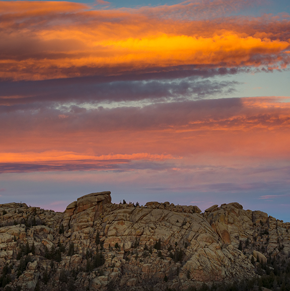 Wyoming rock formation at dusk 