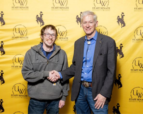 2024 Employee of the Year Wolfinbarger and President Seidel