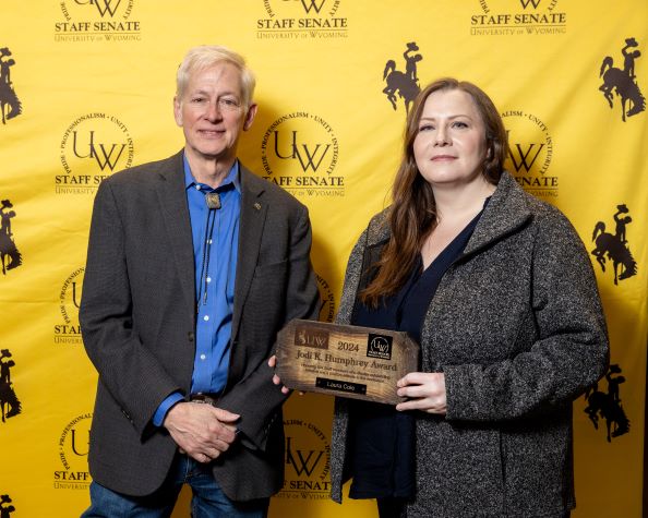 Jodi Humphrey Awardee Cole and President Seidel