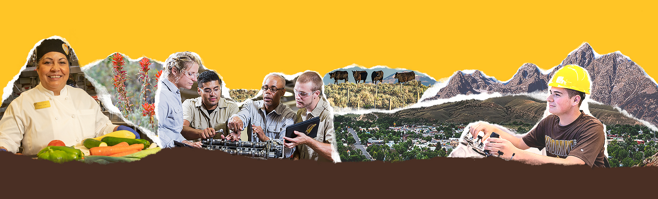 Collage of various career and techincal education careers