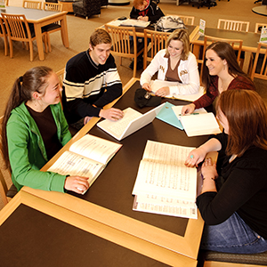 a group of students studying together