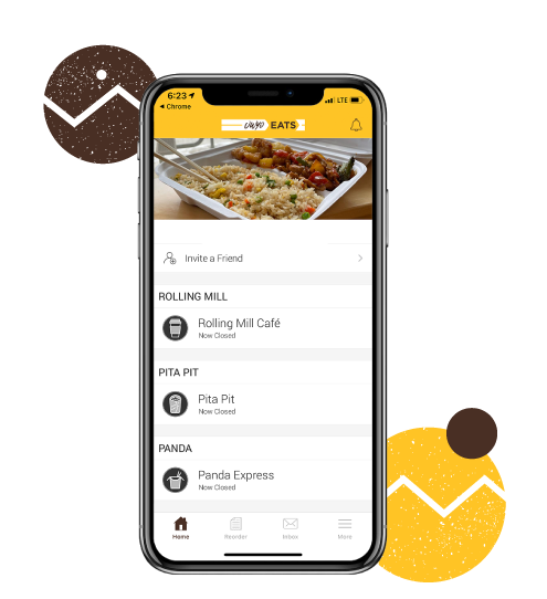 Screenshot of the UWYO Dining App on a smartphone