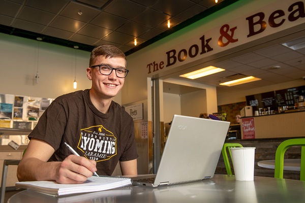 Student on his laptop