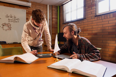 Student in a turoting meeting