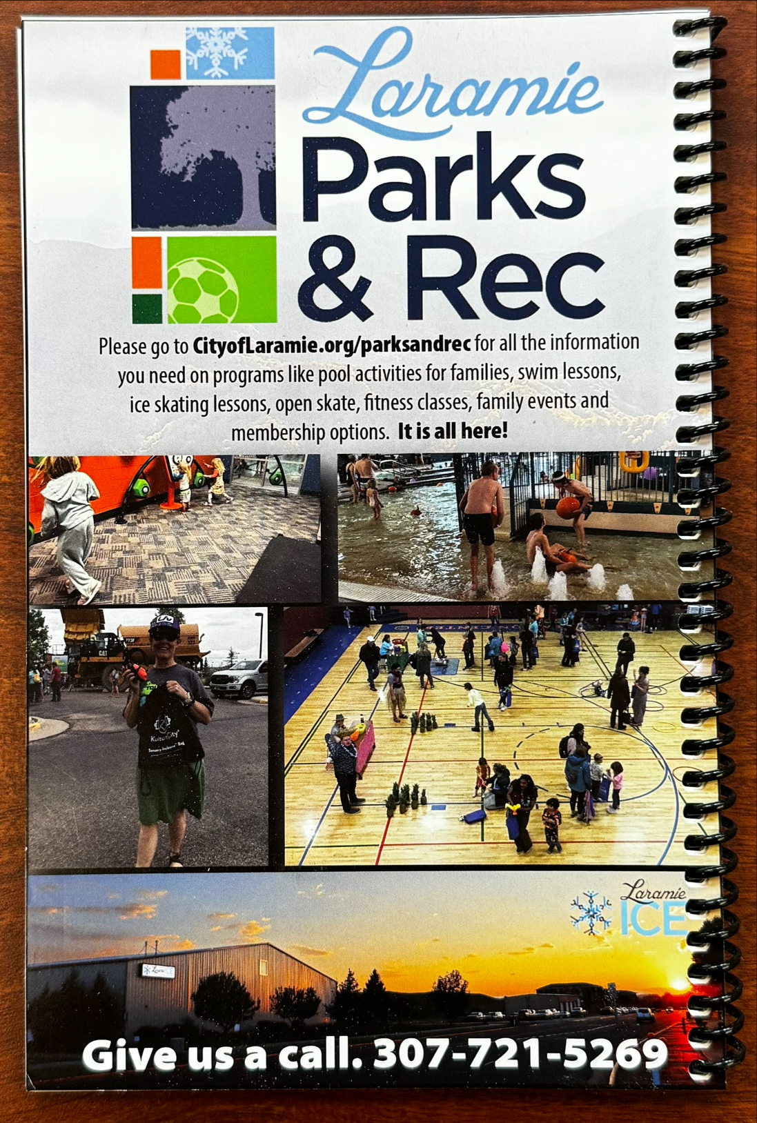 "Laramie Park & Recs" student planner back cover