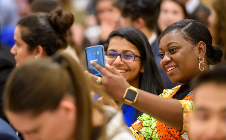 students taking a selfie