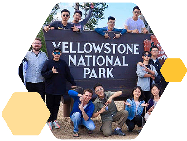 Study tour group in Yellowstone