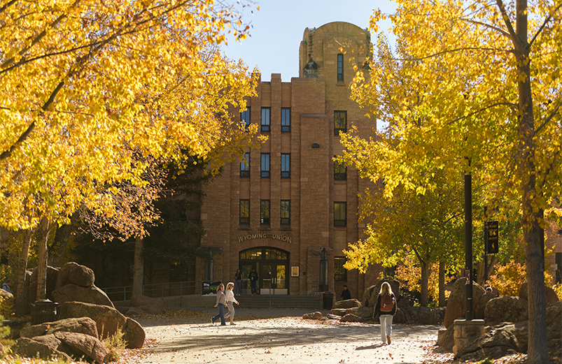 Fall outside of the Wyoming Student Union