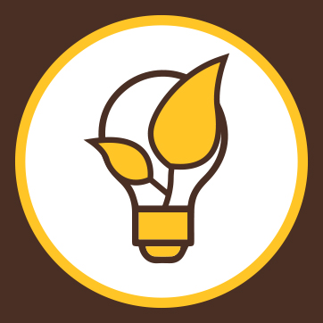 Lightbulb cursor with leaf